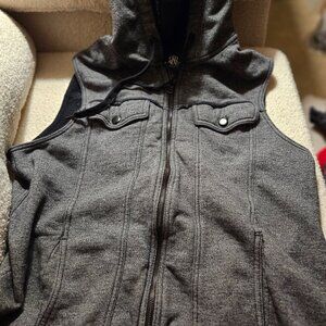 Rock & Republic GRAY Zip Up 100% Cotton Vest Size XXL HOODED